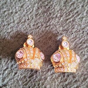 Crown clip on earrings